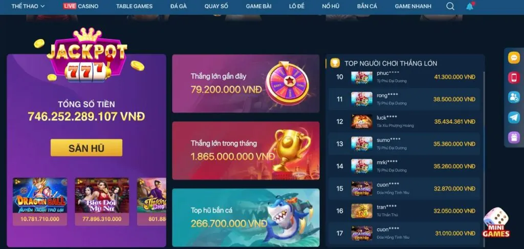 Nổ hũ jackpot lũy tiến